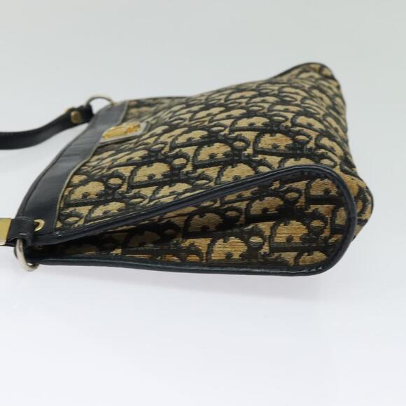 DIOR Trotter Canvas Shoulder Bag Navy Gold - Picture 4 of 11